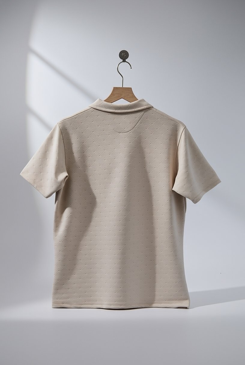 Zipper Polo T-Shirt  Designer Fabric Polycotton